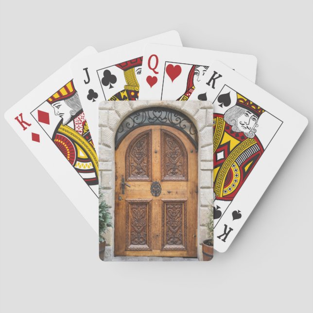 Kartierte Holztüren Spielkarten (Rückseite)