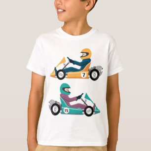 Karting gehen Wagenrennenfahrzeug mit einem Fahrer T-Shirt