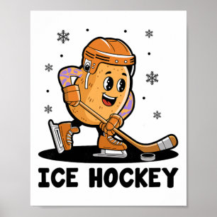 Kartoffel, der Eishockeyspieler spielt, Sportler A Poster