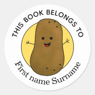Kartoffel Dieses Buch gehört Personalisiert  Runder Aufkleber