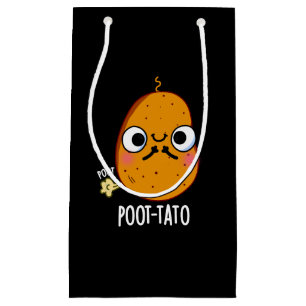 Kartoffel Funny Farting Potato Pun Dark BG Kleine Geschenktüte
