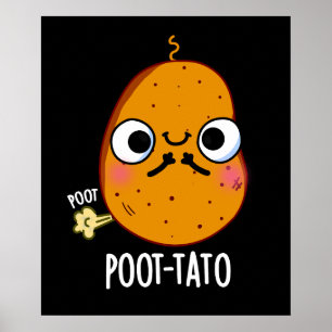Kartoffel Funny Farting Potato Pun Dark BG Poster