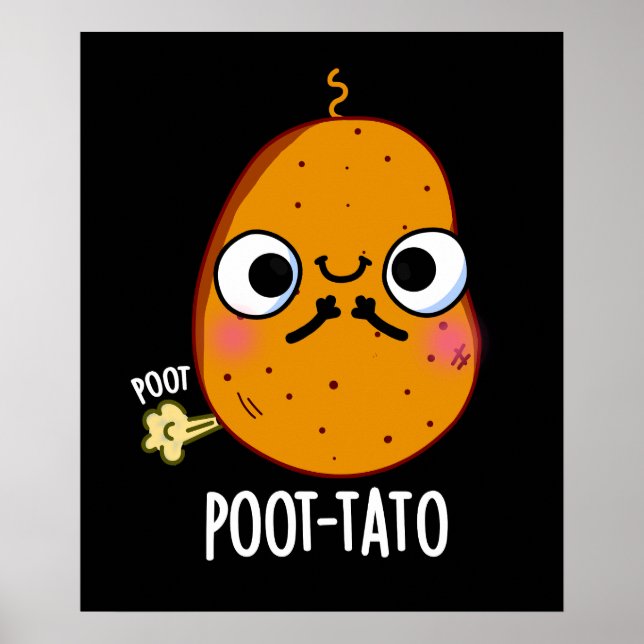 Kartoffel Funny Farting Potato Pun Dark BG Poster (Vorne)