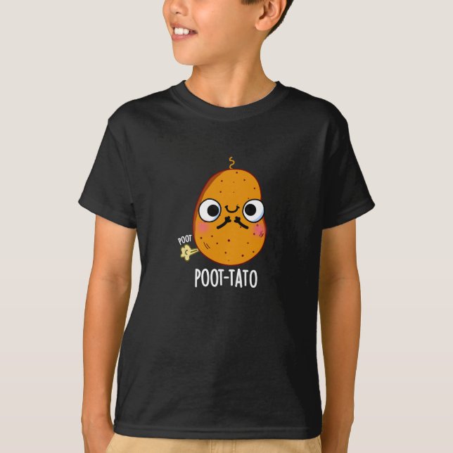 Kartoffel Funny Farting Potato Pun Dark BG T-Shirt (Vorderseite)