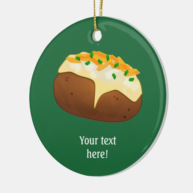 Kartoffel in der Schale - beliebtes Essen auf eine Keramik Ornament (Links)
