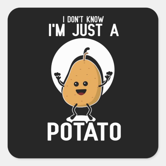 Kartoffel Lover, Addict, Pommes frites Quadratischer Aufkleber (Vorderseite)