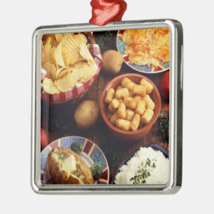 Kartoffel-Nahrungsmittel Silbernes Ornament