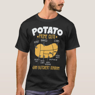 Kartoffel Prime Schnitte Spud Leben Vegan Fritten T-Shirt