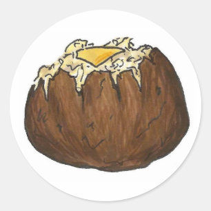 Kartoffelbraten-Feinschmecker Hot Potato mit Butte Runder Aufkleber