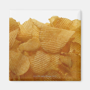 Kartoffelchips auf weißem Hintergrund, DFF Bild Magnet