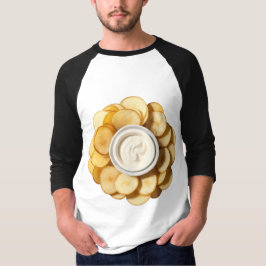 Kartoffelchips mit einer kleinen Schüssel Mayonnai T-Shirt