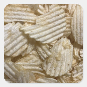 Kartoffelchips Quadratischer Aufkleber