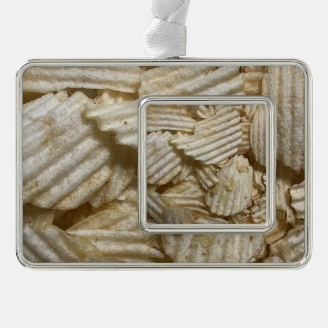 Kartoffelchips Rahmen-Ornament Silber (Vorderseite)