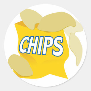 Kartoffelchips Runder Aufkleber
