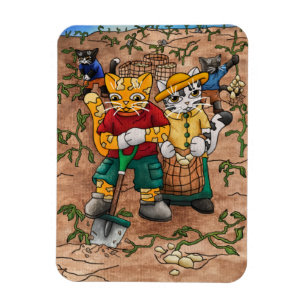 Kartoffelernte Cats Magnet