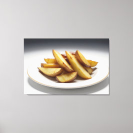 Kartoffelkeile auf einer Platte Leinwanddruck