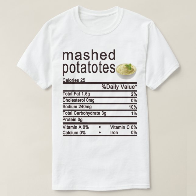 Kartoffelknacken Nährwertkennzeichnung T-Shirt (Design vorne)