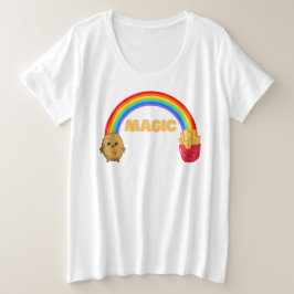 Kartoffeln, die sich mit einem Regenbogen auf Chip Große Größe T-Shirt
