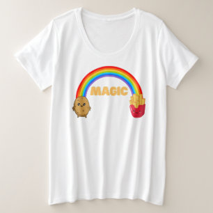 Kartoffeln, die sich mit einem Regenbogen auf Chip Große Größe T-Shirt