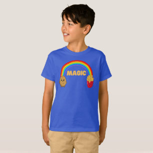 Kartoffeln, die sich mit einem Regenbogen auf Chip T-Shirt