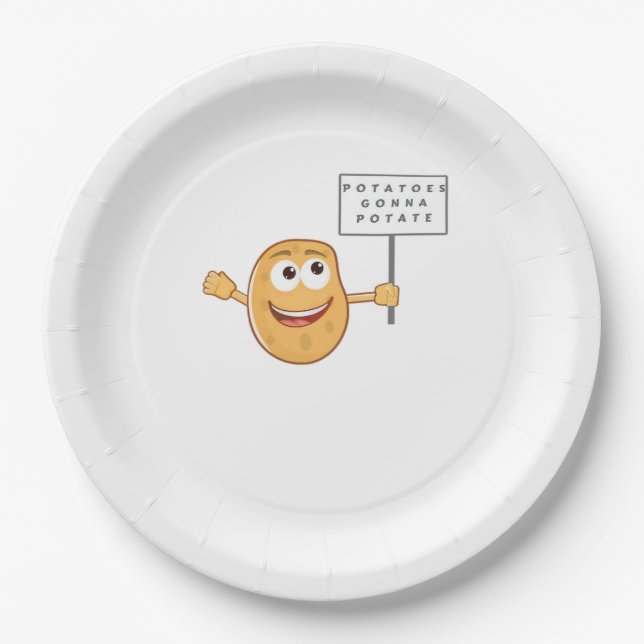 Kartoffeln Gonna Potat (Gemüsepotato Pun) Klasse Pappteller (Vorderseite)