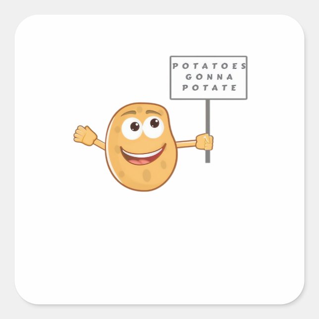 Kartoffeln Gonna Potat (Gemüsepotato Pun) Klasse Quadratischer Aufkleber (Vorderseite)