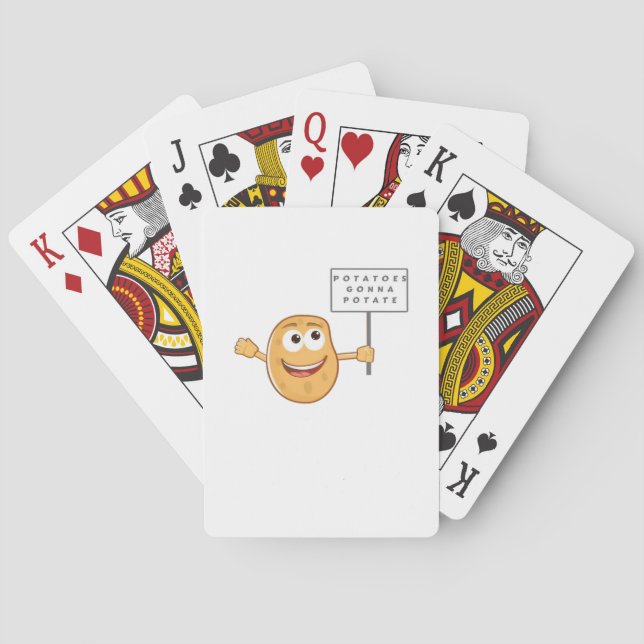 Kartoffeln Gonna Potat (Gemüsepotato Pun) Klasse Spielkarten (Rückseite)