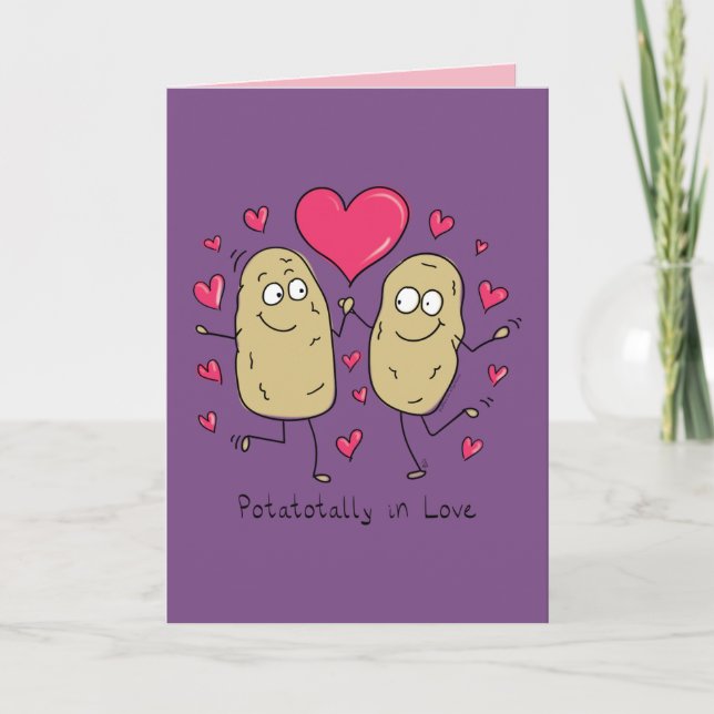 Kartoffeln in Liebe Valentine Potato Grußkarte Karte (Vorderseite)