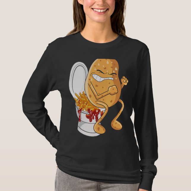 Kartoffeln Kackend Pommes frites, gefriergetrockne T-Shirt (Vorderseite)