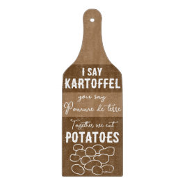 Kartoffeln Pomme de terre karbott Spaß Wortspiel Schneidebrett