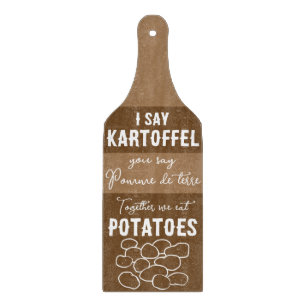Kartoffeln Pomme de terre karbott Spaß Wortspiel Schneidebrett