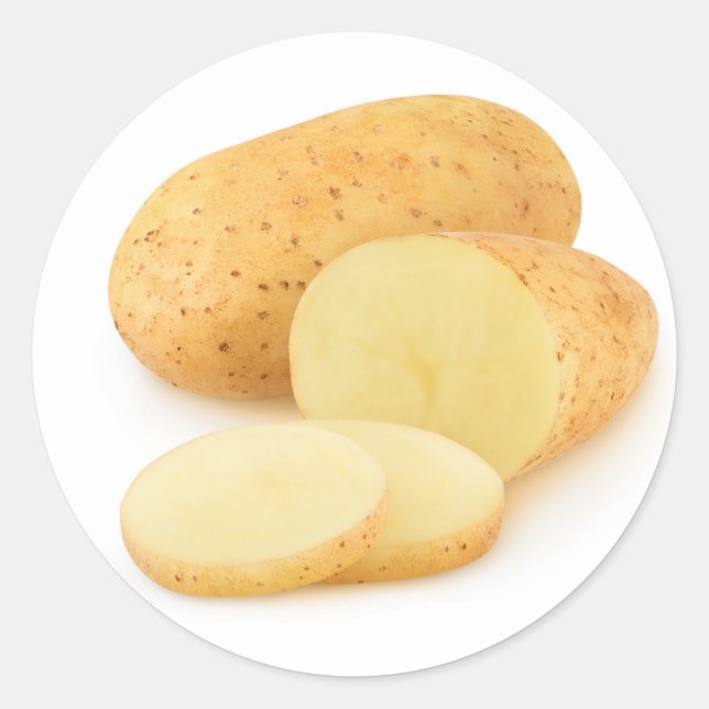 Kartoffeln schneiden runder aufkleber (Vorderseite)