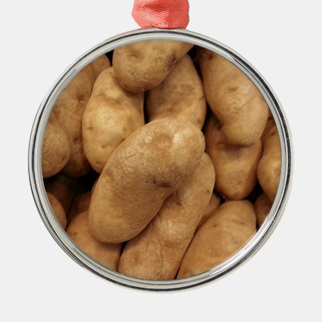 Kartoffeln Silbernes Ornament (Vorne)