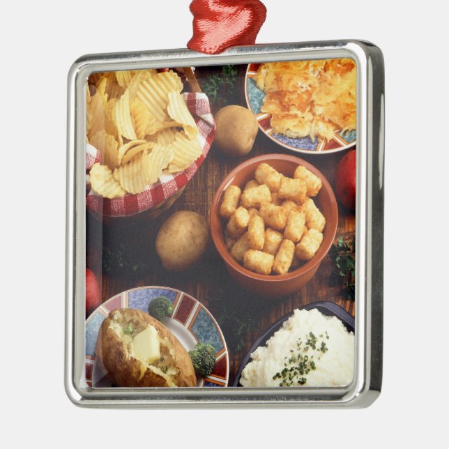 Kartoffelnahrung Silbernes Ornament (Links)