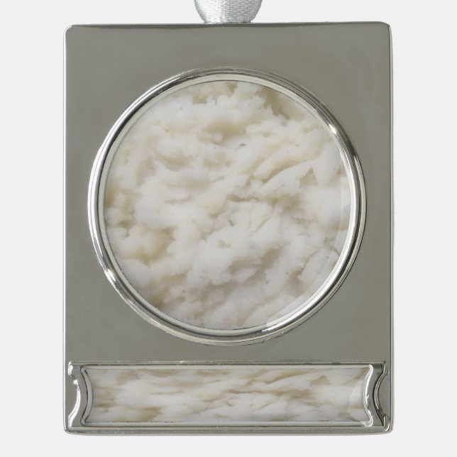 Kartoffelpüree Banner-Ornament Silber (Vorderseite)