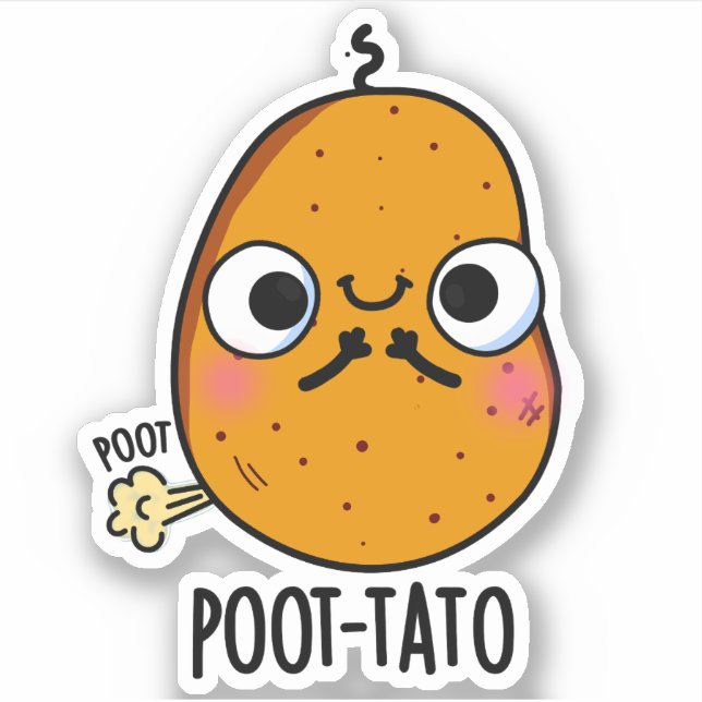 Kartoffelpüree Funny Farting Potato Pun Aufkleber (Vorderseite)