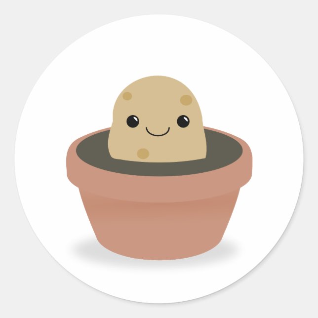 Kartoffelzeichen Runder Aufkleber (Vorderseite)