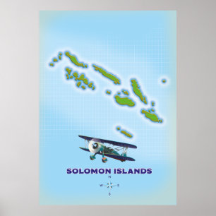 Kartografie-Karte der Salomonen Poster