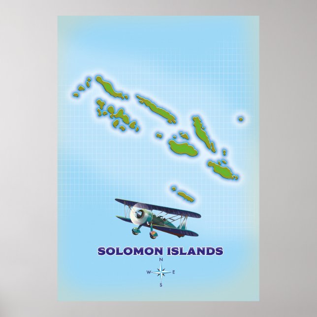 Kartografie-Karte der Salomonen Poster (Vorne)