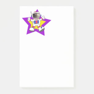 Karton-Astronaut in Sternen-Design Post-it Klebezettel