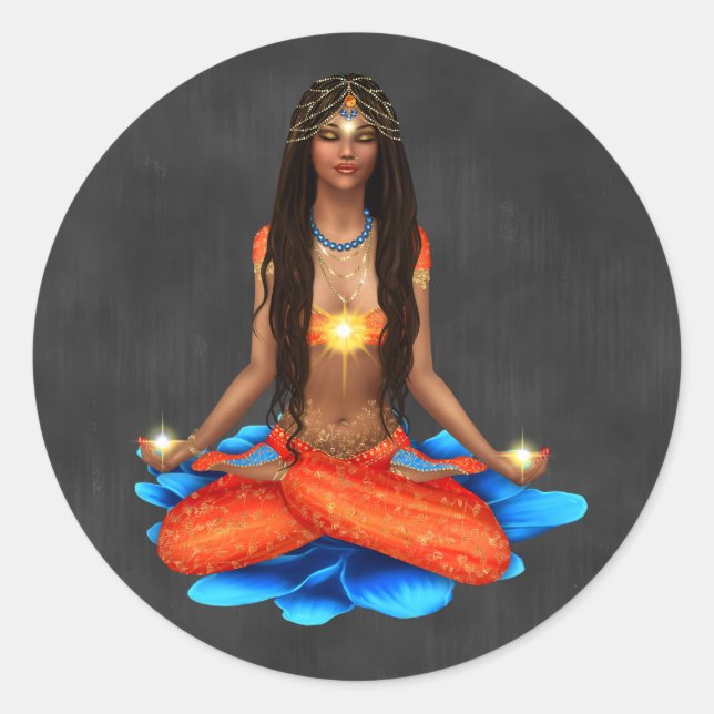 Karton-Aufkleber mit Mystic Healer Runder Aufkleber (Vorderseite)
