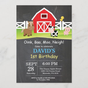 Karton Farm Geburtstag Einladung Barnyard Party