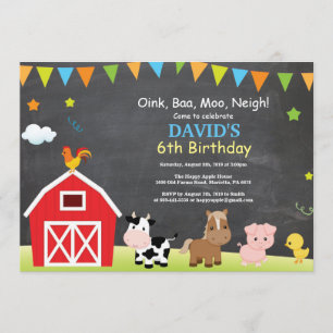 Karton Farm Geburtstag Einladung Barnyard Party