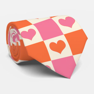 Karton-Herzen in Rosa, Orange und Creme Krawatte