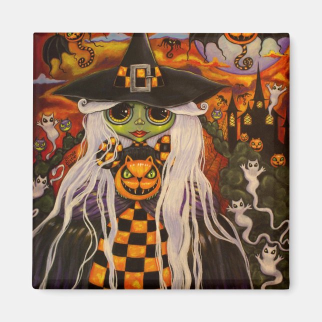 Karton Hexenmagnet Magnet (Vorne)