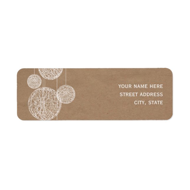 Karton Inspiriert Twine Globes Adressetikett (Vorne)