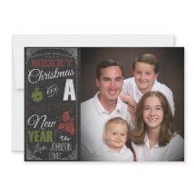 Karton Typografie Foto Weihnachtskarte