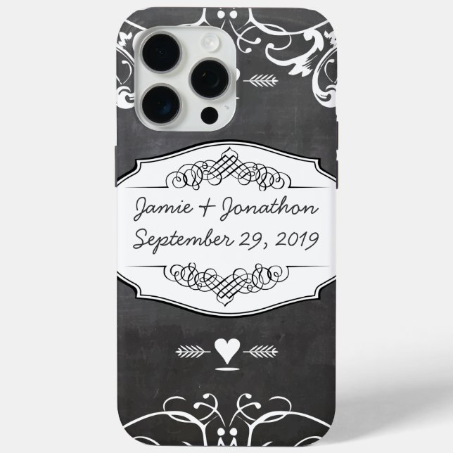 Karton-Typografie-Hochzeiten iPhone 15 Pro Max Hülle (Rückseite)