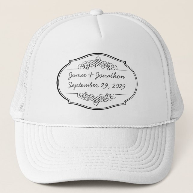 Karton-Typografie-Hochzeiten Truckerkappe (Vorderseite)