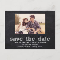 Karton Typografie Save the Date Postkarte